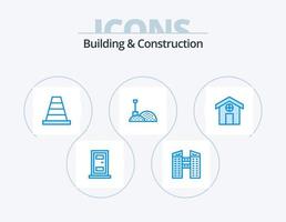 gebouw en bouw blauw icoon pak 5 icoon ontwerp. . . hulpmiddel. huis. stad vector