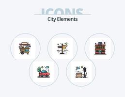 stad elementen lijn gevulde icoon pak 5 icoon ontwerp. pin. bestemming. politie. stad. buitenwijk vector