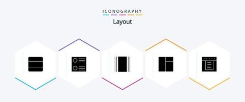 lay-out 25 glyph icoon pak inclusief . . horizontaal. web. laten vallen vector