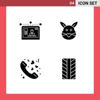 reeks van 4 modern ui pictogrammen symbolen tekens voor koppel Pasen lay-out konijn liefde bewerkbare vector ontwerp elementen