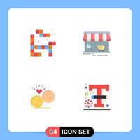 voorraad vector icoon pak van 4 lijn tekens en symbolen voor Tetris avatar winkel gebouw emoji bewerkbare vector ontwerp elementen