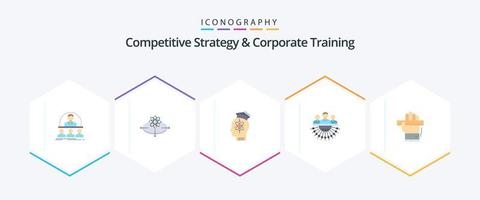 competitief strategie en zakelijke opleiding 25 vlak icoon pak inclusief menselijk. toewijzing. innovatie. vaardigheid. menselijk vector