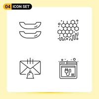 4 creatief pictogrammen modern tekens en symbolen van boot e-mail honing klok browser bewerkbare vector ontwerp elementen