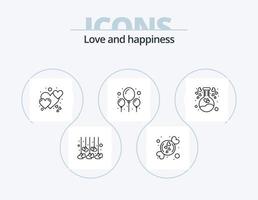 liefde lijn icoon pak 5 icoon ontwerp. liefde bed rust uit. daten. liefde. bed. hart vector