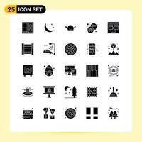 universeel icoon symbolen groep van 25 modern solide glyphs van browser kanker teken avatar bericht babbelen bewerkbare vector ontwerp elementen