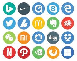 20 sociaal media icoon pak inclusief xiaomi wechat adsense Adobe creatief wolk vector