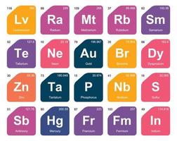 20 preiodisch tafel van de elementen icoon pak ontwerp vector