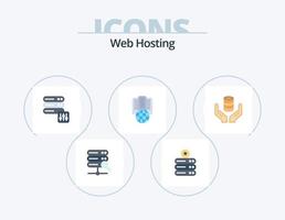 web hosting vlak icoon pak 5 icoon ontwerp. zeker. hand. veiligheid. databank. proxy vector