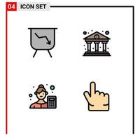 4 creatief pictogrammen modern tekens en symbolen van bord analyzer bank financiën gegevens wetenschapper bewerkbare vector ontwerp elementen