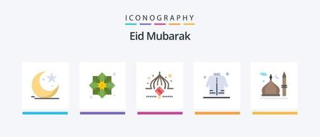 eid mubarak vlak 5 icoon pak inclusief Mens. jasje. kleding stof. eid. decoratie. creatief pictogrammen ontwerp vector