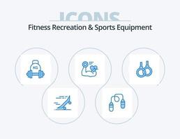 geschiktheid recreatie en sport- uitrusting blauw icoon pak 5 icoon ontwerp. verslaan. spier. springen. groei. kettlebell vector