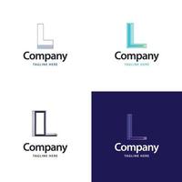 brief l groot logo pak ontwerp creatief modern logos ontwerp voor uw bedrijf vector