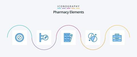 apotheek elementen blauw 5 icoon pak inclusief medisch. ziekenhuis. geneesmiddel. geneesmiddel. Gezondheid vector