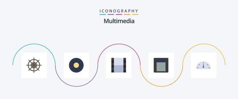 multimedia vlak 5 icoon pak inclusief . licht. peilen vector