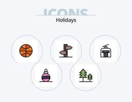 vakantie lijn gevulde icoon pak 5 icoon ontwerp. vakantie. kerstmis. trommel. vakantie. Pasen vector