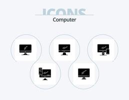 computer glyph icoon pak 5 icoon ontwerp. . . imac. mobiel. apparaat vector