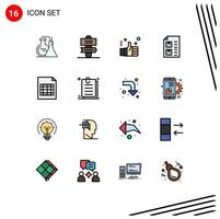 voorraad vector icoon pak van 16 lijn tekens en symbolen voor document lijst vinger document controleren bewerkbare creatief vector ontwerp elementen