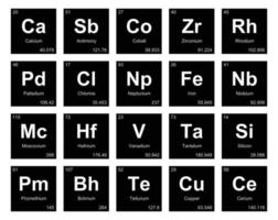 20 preiodisch tafel van de elementen icoon pak ontwerp vector