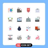 16 creatief pictogrammen modern tekens en symbolen van mail Europese bagage e-mail winnaar bewerkbare pak van creatief vector ontwerp elementen