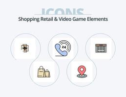 winkelen kleinhandel en video spel elementen lijn gevulde icoon pak 5 icoon ontwerp. winkelen. wereldbol. winkelen. wereld. kleinhandel vector