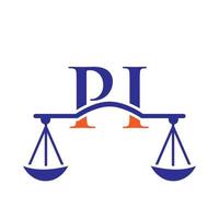 brief pi wet firma logo ontwerp voor advocaat, gerechtigheid, wet procureur, legaal, advocaat onderhoud, wet kantoor, schaal, wet stevig, advocaat zakelijke bedrijf vector