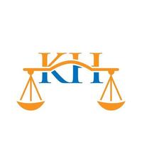brief kh wet firma logo ontwerp voor advocaat, gerechtigheid, wet procureur, legaal, advocaat onderhoud, wet kantoor, schaal, wet stevig, advocaat zakelijke bedrijf vector