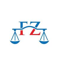 brief fz wet firma logo ontwerp voor advocaat, gerechtigheid, wet procureur, legaal, advocaat onderhoud, wet kantoor, schaal, wet stevig, advocaat zakelijke bedrijf vector