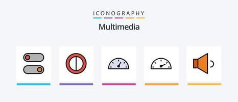multimedia lijn gevulde 5 icoon pak inclusief . schakelaar. schakelaar. creatief pictogrammen ontwerp vector