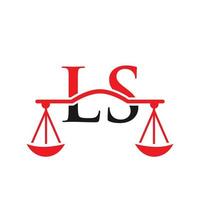 brief ls wet firma logo ontwerp voor advocaat, gerechtigheid, wet procureur, legaal, advocaat onderhoud, wet kantoor, schaal, wet stevig, advocaat zakelijke bedrijf vector
