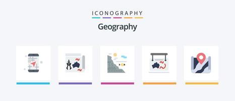 geo- grafisch vlak 5 icoon pak inclusief plaats. kader. boek. vissen. vis. creatief pictogrammen ontwerp vector