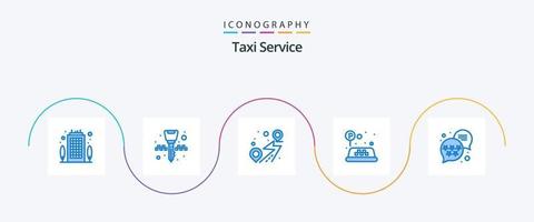 taxi onderhoud blauw 5 icoon pak inclusief beoordeling. premie. plaats. verkeer. teken vector