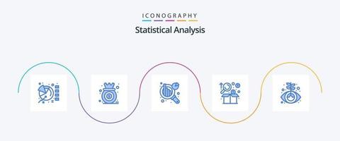 statistisch analyse blauw 5 icoon pak inclusief bedrijf. grafiek. groei. grafiek. analyse vector