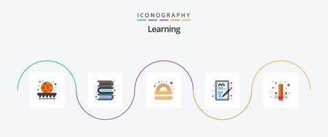 aan het leren vlak 5 icoon pak inclusief idee. ontwerp. aan het leren. creatief. heerser vector