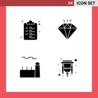 4 gebruiker koppel solide glyph pak van modern tekens en symbolen van web industrieel fabriek diamant boiler kabel bewerkbare vector ontwerp elementen