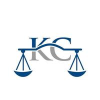brief kc wet firma logo ontwerp voor advocaat, gerechtigheid, wet procureur, legaal, advocaat onderhoud, wet kantoor, schaal, wet stevig, advocaat zakelijke bedrijf vector