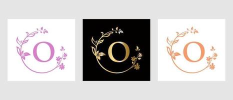 brief O schoonheid logo voor decoratief, bloem, spa sjabloon vector