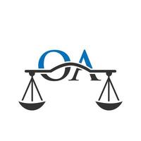 brief oa wet firma logo ontwerp voor advocaat, gerechtigheid, wet procureur, legaal, advocaat onderhoud, wet kantoor, schaal, wet stevig, advocaat zakelijke bedrijf vector