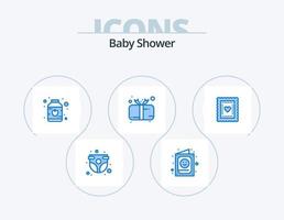 baby douche blauw icoon pak 5 icoon ontwerp. geschenk. kind. uitnodiging. baby. Bewaren vector