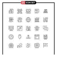 universeel icoon symbolen groep van 25 modern lijnen van overleg plegen babbelen landgoed verslag doen van financieel bewerkbare vector ontwerp elementen