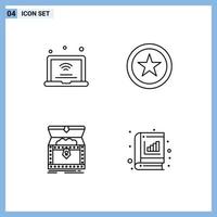 4 creatief pictogrammen modern tekens en symbolen van laptop borst iot koppel beloning bewerkbare vector ontwerp elementen