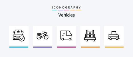 voertuigen lijn 5 icoon pak inclusief verkeer. bus. uit. teken. luchthaven. creatief pictogrammen ontwerp vector