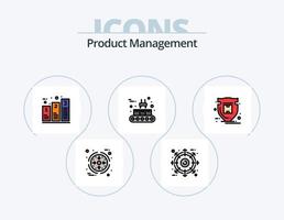 Product beheer lijn gevulde icoon pak 5 icoon ontwerp. het beste. perceel. merk. schild. pakket vector