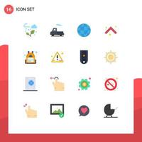 16 vlak kleur concept voor websites mobiel en apps reizen rugzak insigne richting pijlen bewerkbare pak van creatief vector ontwerp elementen