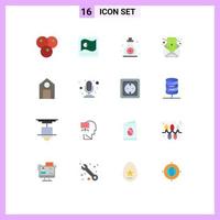 universeel icoon symbolen groep van 16 modern vlak kleuren van leren e-mail zorg gesprek babbelen bewerkbare pak van creatief vector ontwerp elementen