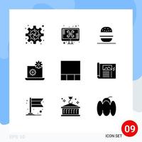 9 creatief pictogrammen modern tekens en symbolen van rooster uitrusting technisch laptop Amerikaans bewerkbare vector ontwerp elementen