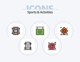 sport- en activiteiten lijn gevulde icoon pak 5 icoon ontwerp. shuttle. badminton vogeltje. ringen. badminton. krekel uitrusting vector