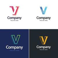 brief v groot logo pak ontwerp creatief modern logos ontwerp voor uw bedrijf vector