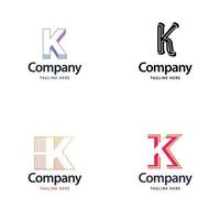 brief k groot logo pak ontwerp creatief modern logos ontwerp voor uw bedrijf vector