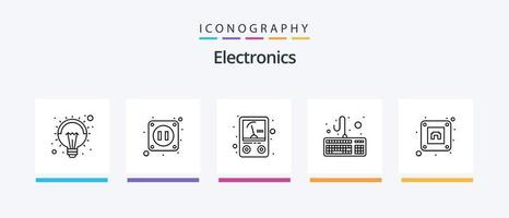 elektronica lijn 5 icoon pak inclusief . smartphone. TV. muziek. hand- vrij. creatief pictogrammen ontwerp vector