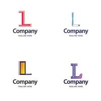 brief l groot logo pak ontwerp creatief modern logos ontwerp voor uw bedrijf vector